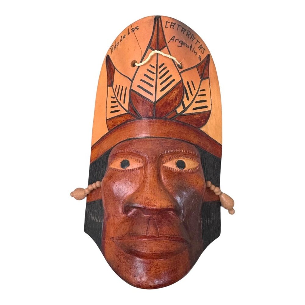 Authentic Ceramic Tribal Mask Argentina Catamarca Region Artisan Pottery READ